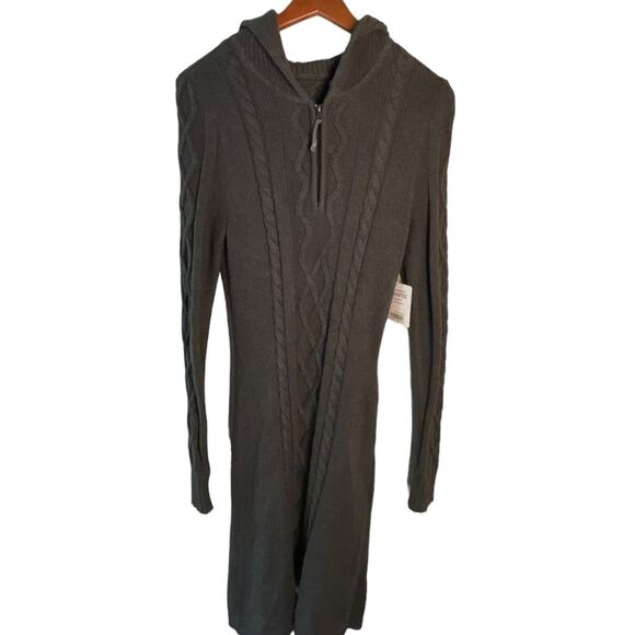 Athleta Women's Gray Hut to Hut Cable Knit Pullover Sweater Dress Size Small - Picture 1 of 7